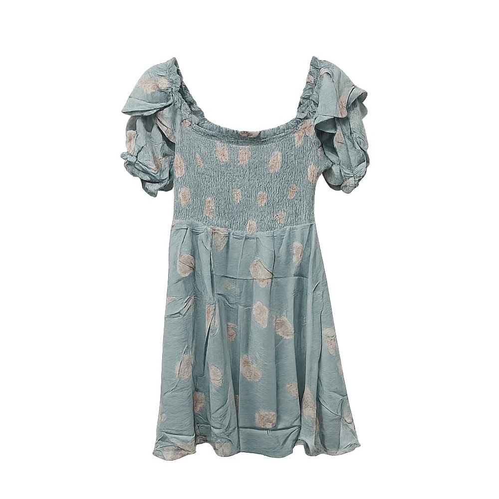 ILLA ILLA Blue and Cream Mini Dress